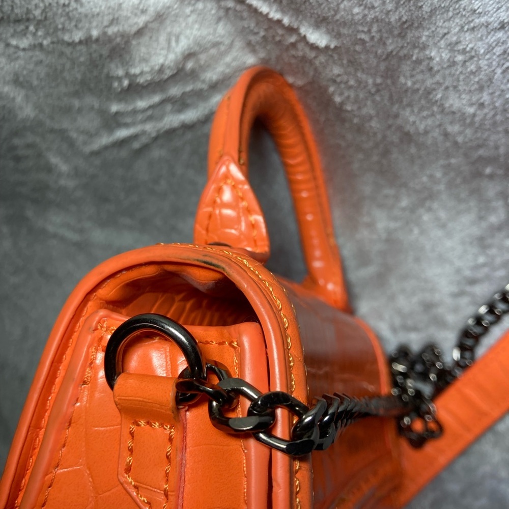Zara Orange Croc-Embossed Mini Bag - Picture 10 of 11
